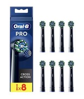Oral-B Pro Cross Action Replacement Toothbrush Heads Black - Pack of 8