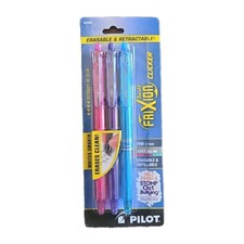 3 PACK Pilot Frixion Clicker Erasable Gel Pen Assorted Colors 31469 FINE 0.7mm