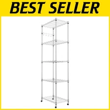 Adjustable Steel Wire Shelving with Lockable Wheels
