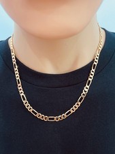 Gold Filled 5.5mm Figaro Chain Classic Statement Necklace