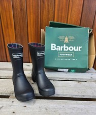 Image of LADIES WELLIES NEW BARBOUR BANBURY SHORT HEIGHT Wellington Boots Black Size UK 5