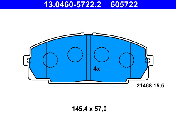 ATE 13.0460-5722.2 Bremsbelag Satz Scheibenbremse FüR Toyota-image