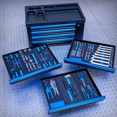 Bestückte Werkzeugkiste ''Black-Line'' 81-teilig mit 4 Schubladen