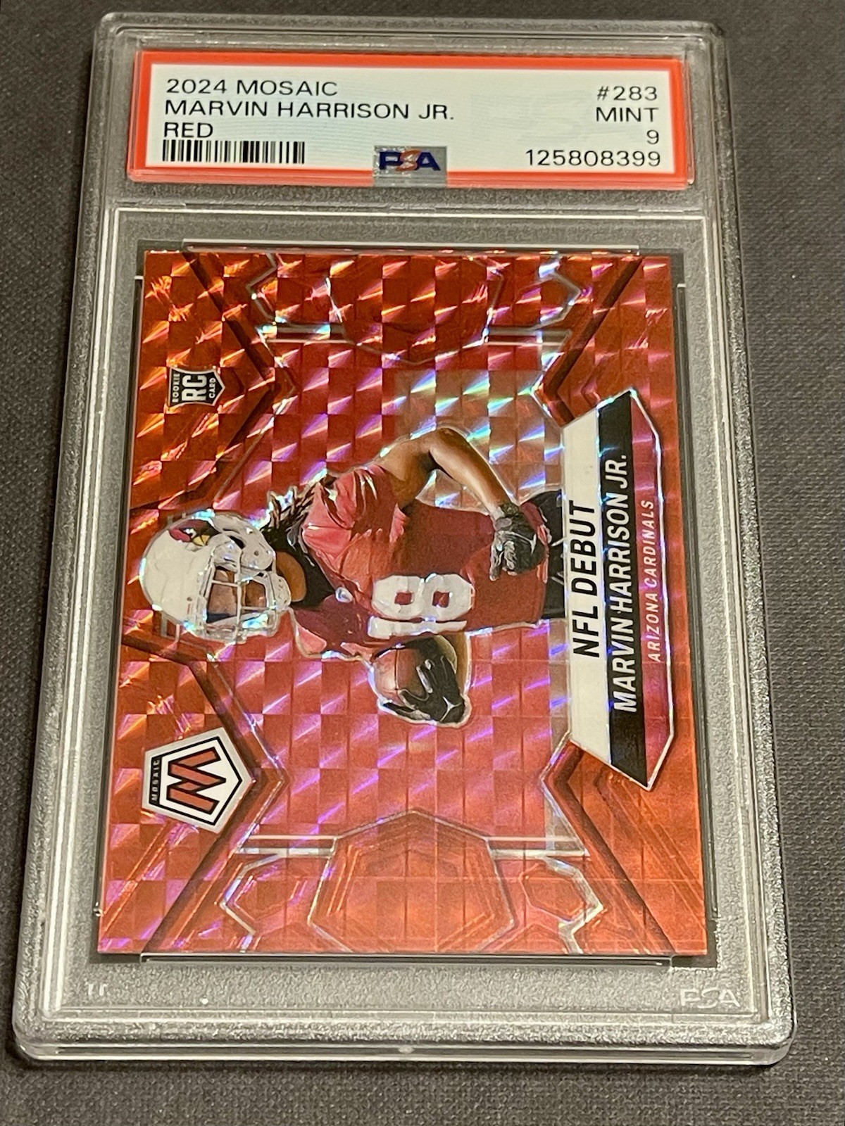 2024 Panini Mosaic MARVIN HARRISON JR Red Prizm PSA 9 Rookie RC NFL Debut #283