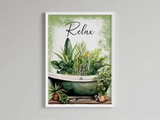 Tropical Bathroom Print , A4 Picture , Botanical Wall Decor, Wall Art,