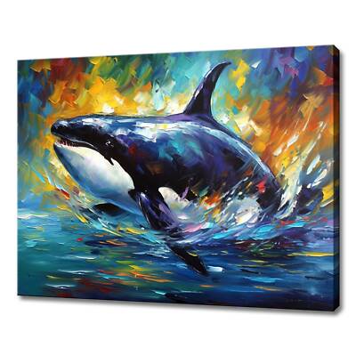 Orca Killer Wal Leinwand Druck Gemälde Bild Wand hängende Kunst Wohnkultur