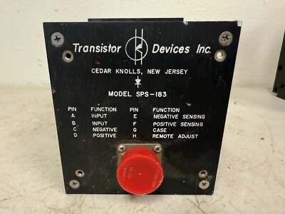 Transistor Devices SPS-183 Power Supply Cedar Knolls NJ IDENT CODE 09004
