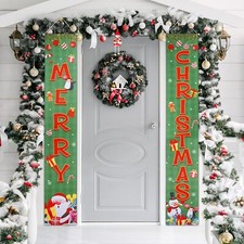MERRY CHRISTMAS Decorations Banner Set Indoor Outdoor Xmas Decor 71x12 Inch