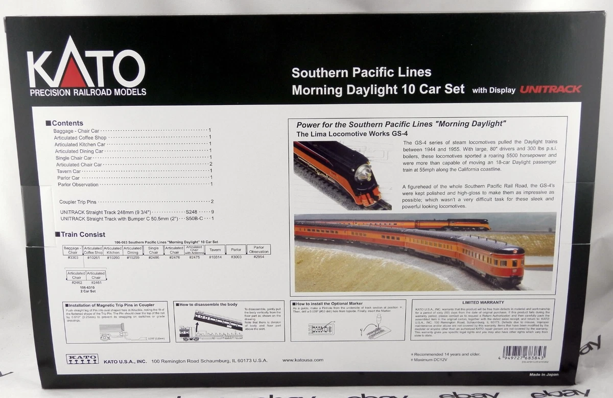 N Scale Southern Pacific Lines Morning Daylight 10-Car Set - KATO