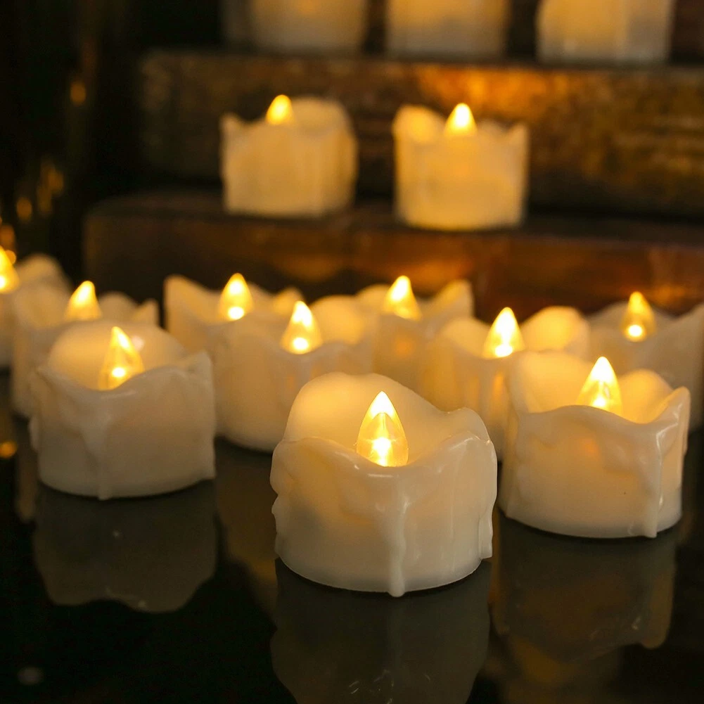 Battery operated tea light 2024 candles with timer