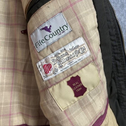 Abrigo de campo Fife para hombre talla M chaqueta de cera verde utilitario granero británico Millerain - Imagen 11 de 16