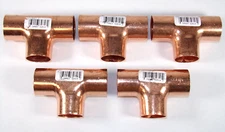 NIBCO 1" Wrot Copper Pressure Tee W01720D C x C x C (Qty 5)