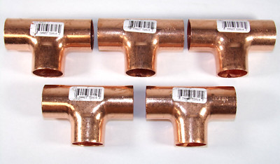 NIBCO 1'' Wrot Copper Pressure Tee W01720D C x C x C (Qty 5)
