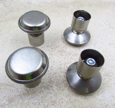 QTY 4 Vintage Steel Swivel Furniture Glides Nickel Finish 5/8" ID, 11/16 OD