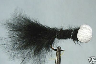 1 x Mouche de peche Streamer Booby Noir H8/10/12 black fly tying mosca black