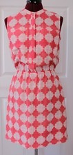 Target Merona Summer Dress Pink Red White Small S Button Top Recycled Plastic