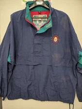 Gear for Sports Jacket Mens XL Blue Anorak Windbreaker Distress Grunge VTG 90s