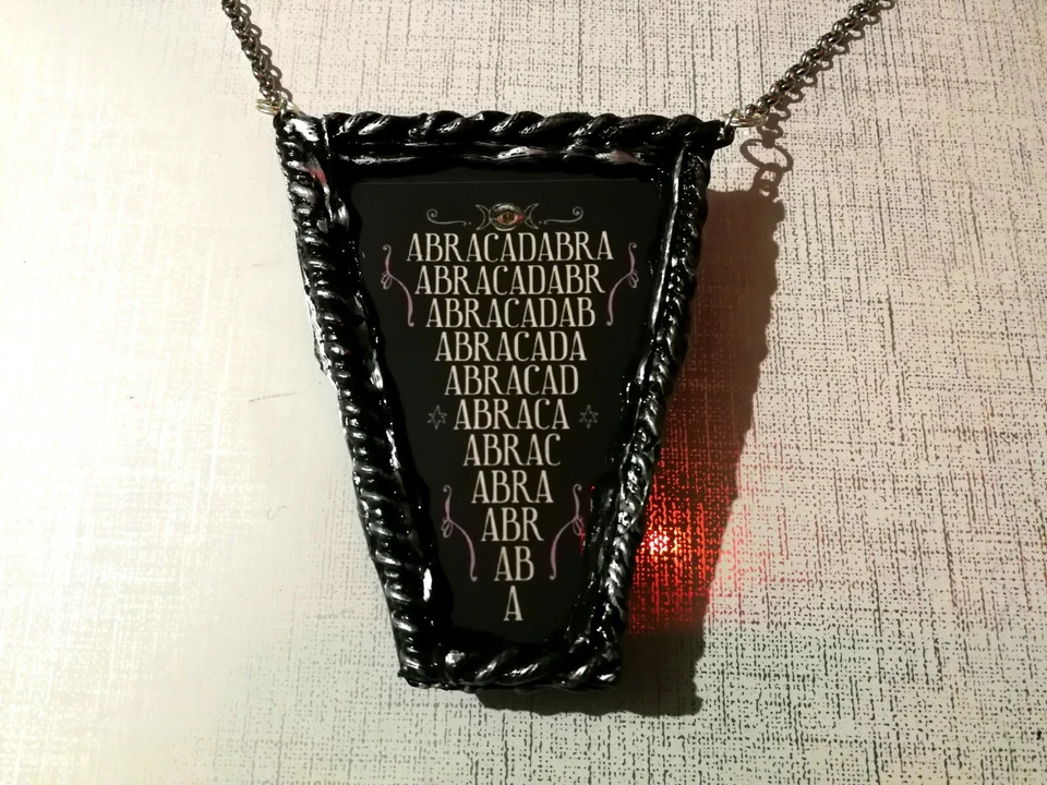 Abracadabra Joyería Talismán Colgante Collar Fórmula Mágica Amuleto Judío Hebreo Foto 2 de 4