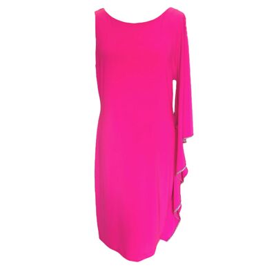 Joseph Ribkoff Neon Pink Dress 191022 Single Sleeve Cold