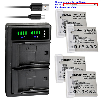 Kastar Battery LTD2 Charger for Canon NB-4L NB-4LH Canon Digital IXUS 60 IXUS 65
