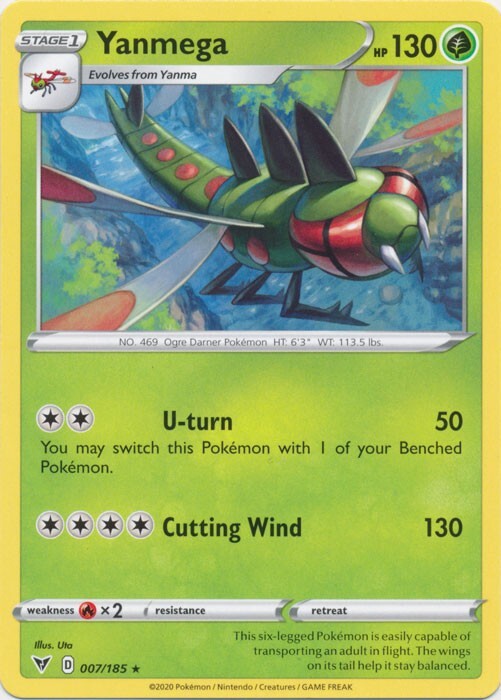 Yanmega 007/185 Rare Vivid Voltage Pokemon TCG