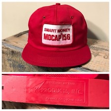 Vintage Smart Money Mocap 15 G pesticide hat cap Red K-Products farming USA made