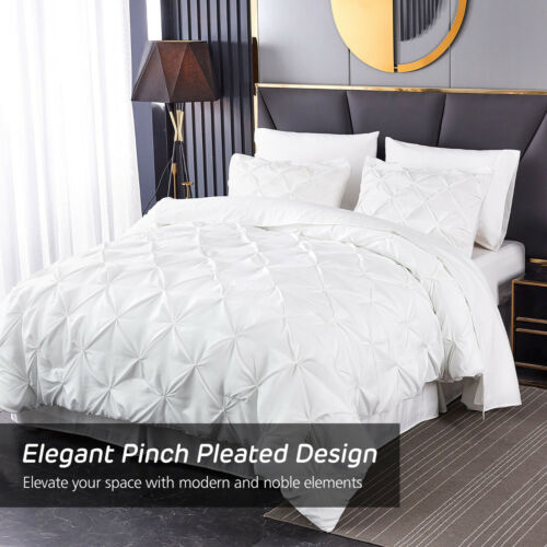 8 piezas Pinch Pleat Pintuck Edredón Set Edredón Bed-in-a-Bag Cal King / King - Imagen 2 de 53