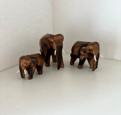 Kleine Elefanten aus Holz - 3er Set