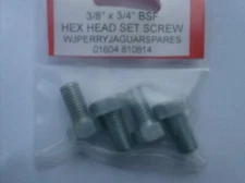 3/8" BSF X 3/4" HEX HEAD SET SCREW BOLTS  X 4
