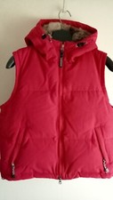 Piumino smanicato gilet donna Woolrich rosso tg. M con cappuccio pelo