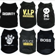 6/7 PC LOT Dog Puppy Cat Pet Vest Clothes Apparel Boss Security Skull US SELLER