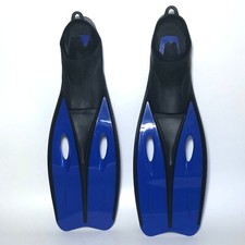 New Swimming Slip-On Fins/Flippers Adult Black/Blue - Size Large 40-42 - Comfort