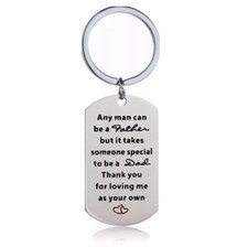Keyring Keychain Anyone Can Be a Fathers Day Step Dad Gift Present Key RingChain
