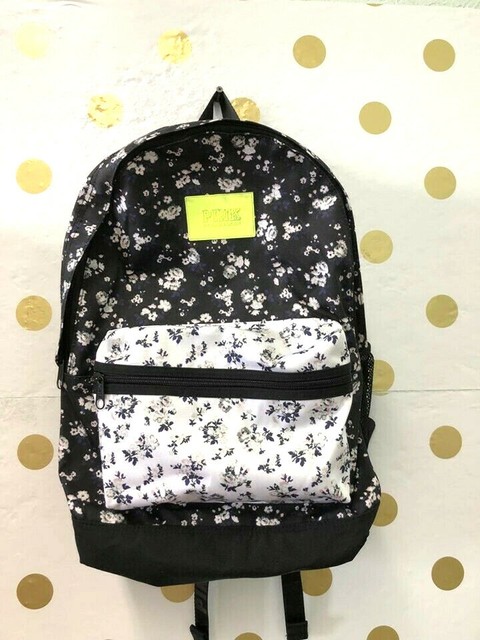 black floral backpack