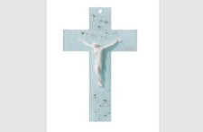 Crucifix cm 21 fabriqué artisanale en verre de Murano fabriqué en Italie