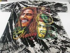 VTG RARE 90s Bob Marley All Over Print Rasta T Shirt Tag Island Expressions M