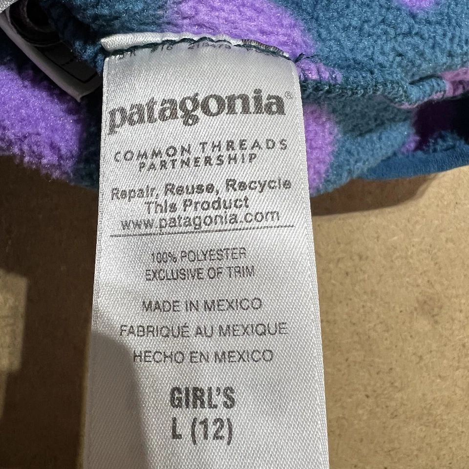 Suéter Pullover Patagonia Niñas Talla L (12) Púrpura Pokeadot Polar Tsnap Foto 4 de 4