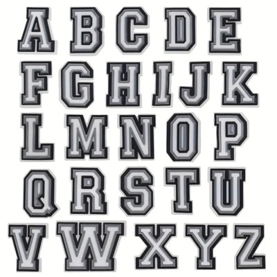 26 Stck. Schuh Charms Grau Alphabet Buchstaben Wörter Initialen Schuh PVC
