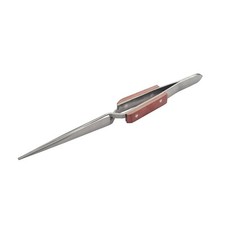 Straight Tweezer Cross  Self Locking Tweezers 6-1/2" Length with Fiber Handle