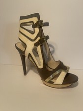 VELVET ANGELS LIDO DE PARIS Heels Bone & Brown Leather SZ 40 US 10 NWOB $325