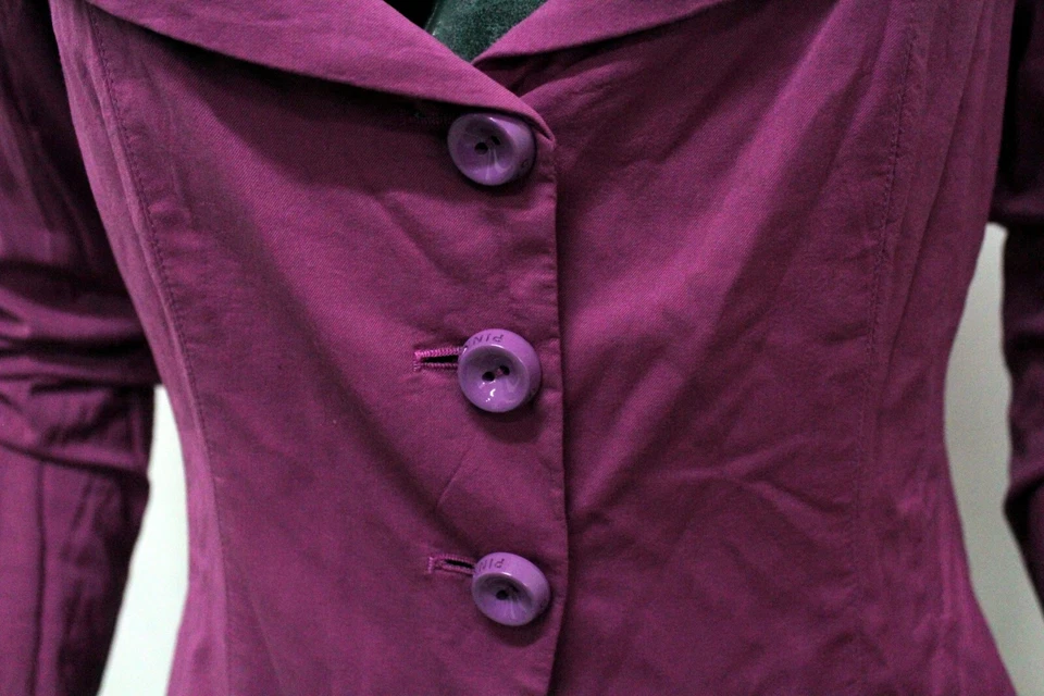 PINKO Camicia Donna Taglia 44 Viola Cotone Chemise Shirt Woman Logo - Immagine 3 di 4