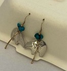 Pendientes colgantes de alambre de oro de plata esterlina SASSI LA MUTH oso perforado turquesa 925