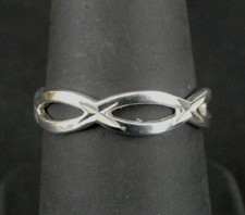 Ring Sterling Infinity Eternity Band Silver Sterling 925 Size 7.25 Ring Band