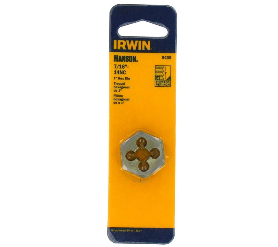 Irwin Hanson 7/16"-14 NC Hexagon Machine Screw Die 9439 - Image 2 of 4