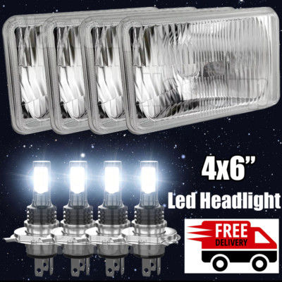 4PCS 4x6'' Led Headlights Hi/Lo Sealed Beam for Chevrolet El Camino K5 Blazer