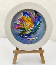 Original Art Fish Painting Colorful Fish  Fish Wall Art Fish Oil Painting