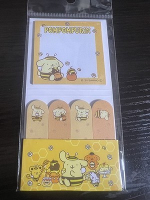 Sanrio Pompompurin Memo Block & 4 Haftnotizen Set Schreibwaren Kawaii Japan N...
