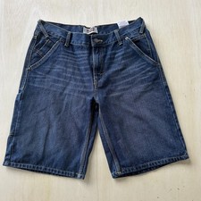 Y2K Levis Cargo Shorts Mens 32 Blue Denim Carpenter Utility Pockets 11 Inseam