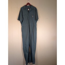 DICKIES Men's XL Short Sleeve Coveralls Teal Green Mechanic Workwear Jumpsuit