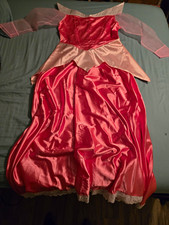 Pink Disney Princess Aurora Costume cosplay Dress Off-the-Shoulder w/hoop skirt